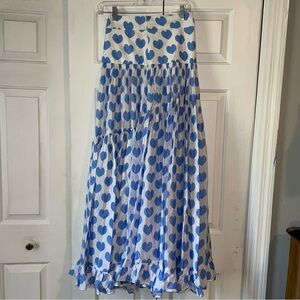 Blue Heart Patterned Women's Skirt Alexandra Miro